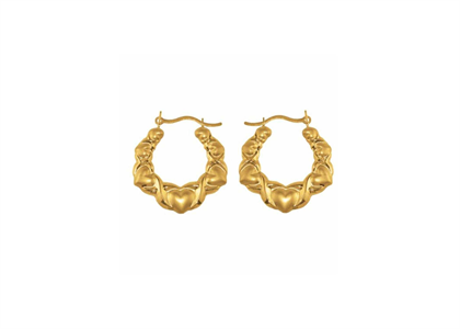 Gold Plated | Basket Hoop Earrings